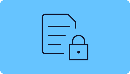Illustration of a document with a padlock in the bottom right corner