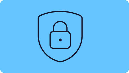Illustration of a padlock inside a protective shield