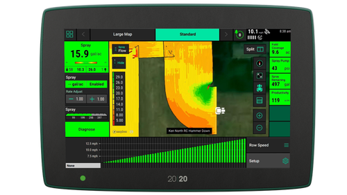 Without SymphonyNozzle, there is a lack of turn compensation resulting in inconsistent coverage. 