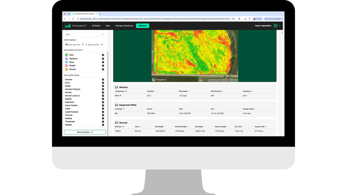 Panorama Agronomic Report on a PC with map layers enabled.