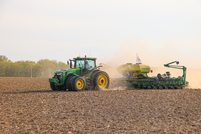 John Deere planter with Precision Planting product upgrades