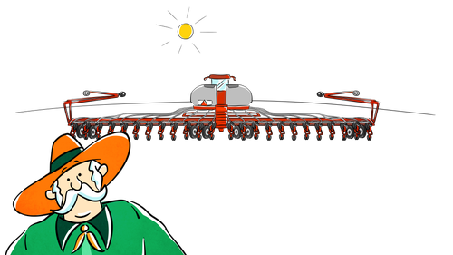 Buy New Bill looking at this Case planter in the field during the day.