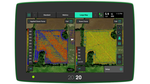 Watch your downforce metrics on the 20|20 in the cab with Precision Planting and SeederForce. 