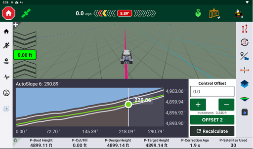 Screenshot of a drainage installation being performed using Precision-IQ.