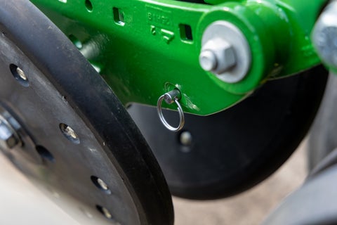 Close-up image of DuraClose plain rubber closing wheels.