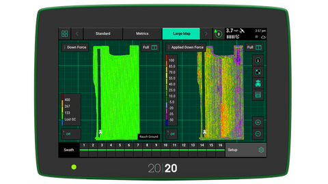 View downforce maps side by side in the 20|20 with DeltaForce from Precision Planting. 