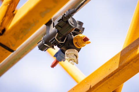 SymphonyNozzle on a Hagie sprayer boom.