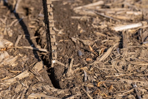 GeoKnife takes a cross section of soil at a controlled depth, overcoming nutrient stratification and hot zones from banded fertilizer.