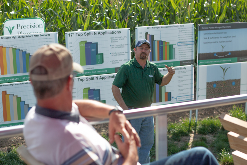 Farmers dive deeper into agronomy teachings during a session taught by an agriculture industry expert.