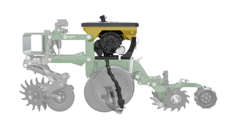 ArrowTube seed delivery system on a John Deere row unit.