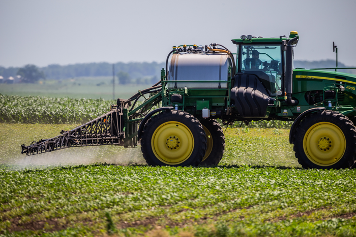 John Deere sprayer retrofitted with Precision Planting technology
