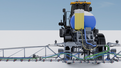 SymphonyVision | Duo illustration showing the dual boom and injection system on the rear of the sprayer.