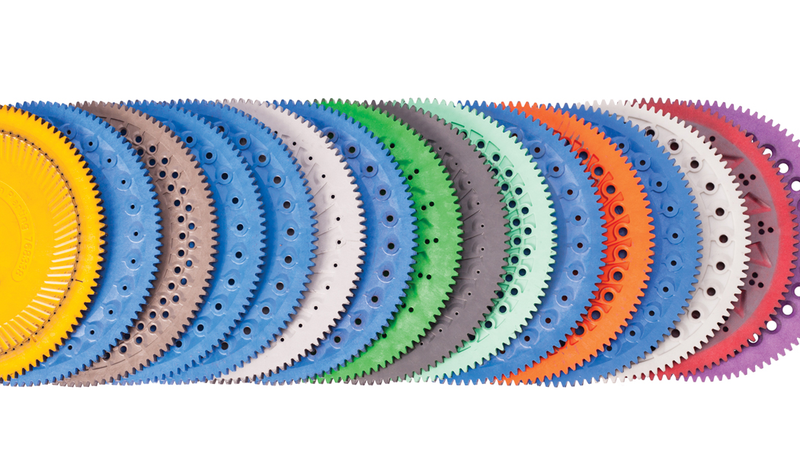 A imagem mostra uma variedade de discos de sementes do vSet.