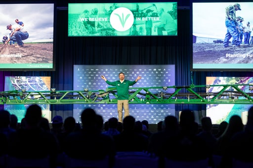The main stage in Tremont, IL features opening and closing sessions at Precision Planting Winter Conference