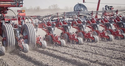 Case IH planter with Precision Planting's vDrive electric drive system upgrade.