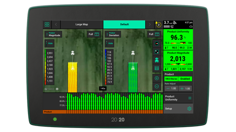 Use a Gen 3 20|20 with your air seeder or drill to see uniformity, magnitude and catch blockages
