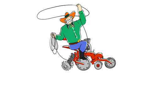 Buy New Bill riding on his Case planter row unit