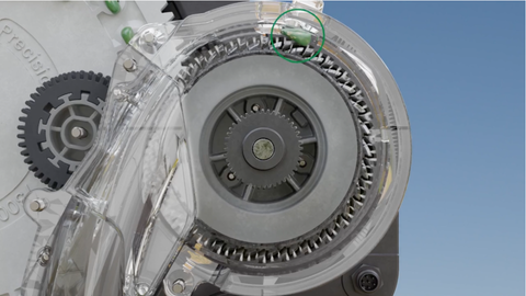 ArrowTube using centrifugal force to orient a corn kernel tip down.