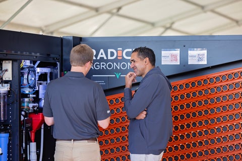 Dale Koch and Tony Llamo talking by Radicle Lab