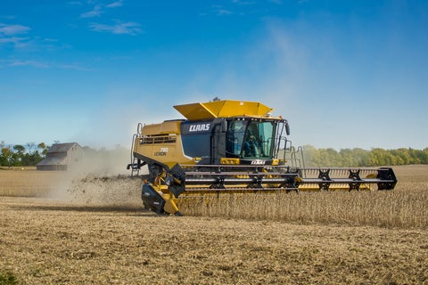 Claas Combine Harvesting Soybeans 