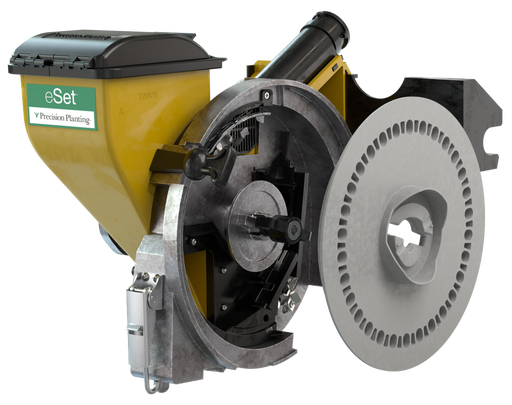 Precision Planting eSet planter upgrade for John Deere vacuum seed meter systems.