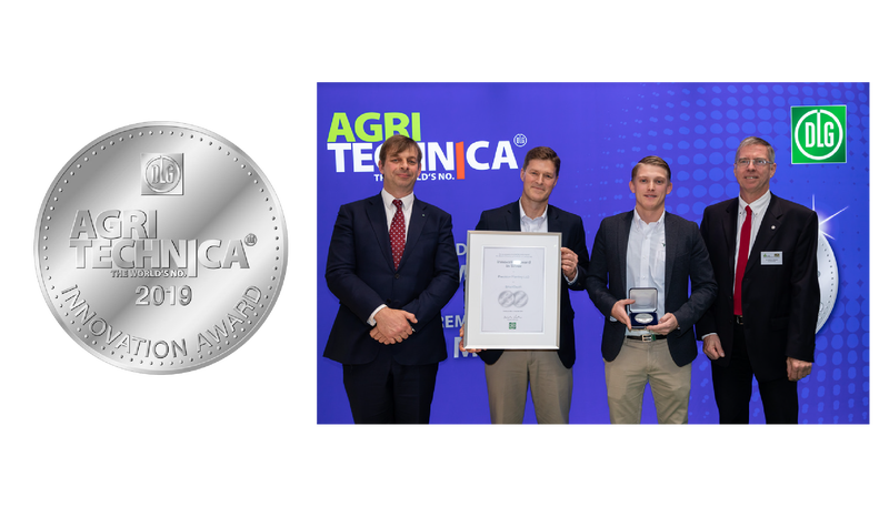 Entrega por parte de la comitiva de Agritechnica del Premio de Plata al desarrollo de SmartDepth en 2019