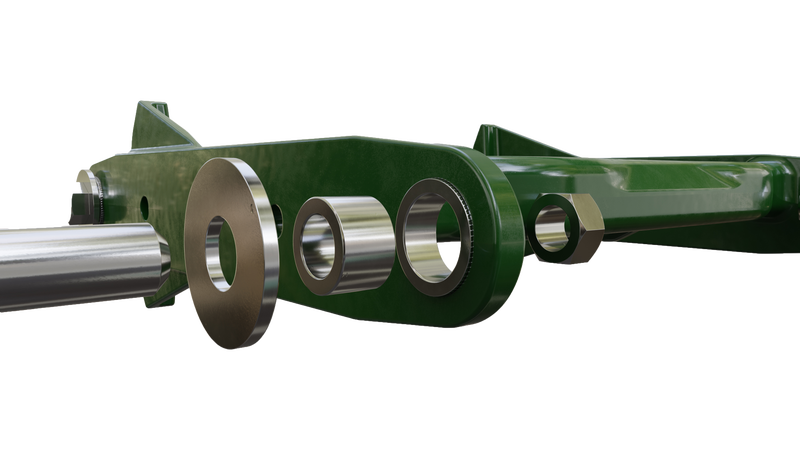 Exploded view of Precision Planting's row unit DuraWear parallel arms