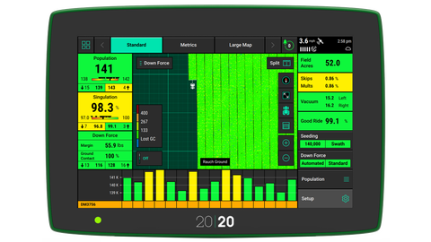 DeltaForce automates the change in down force pressure on the row units as you're going through the field. 