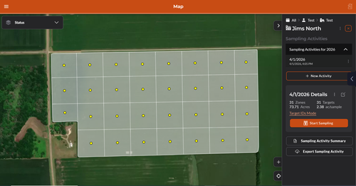 Radicle agronomics grid sample map