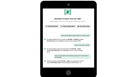 Panorama Aurora Chat Convo on an iPad