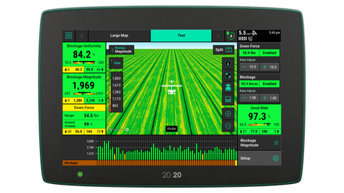 See vivid metrics in real-time with a 20|20 monitor in the cab with SeederForce. 