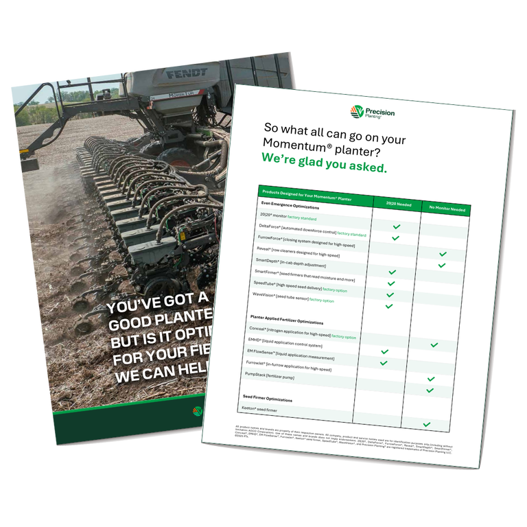 Fendt® Momentum® planter optimization and upgrade guide. 