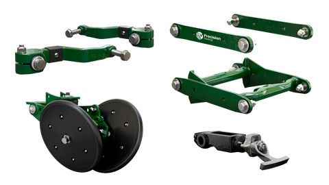 Precision Planting's DuraWear parallel arms and gauge wheel arms planter wear parts upgrade.