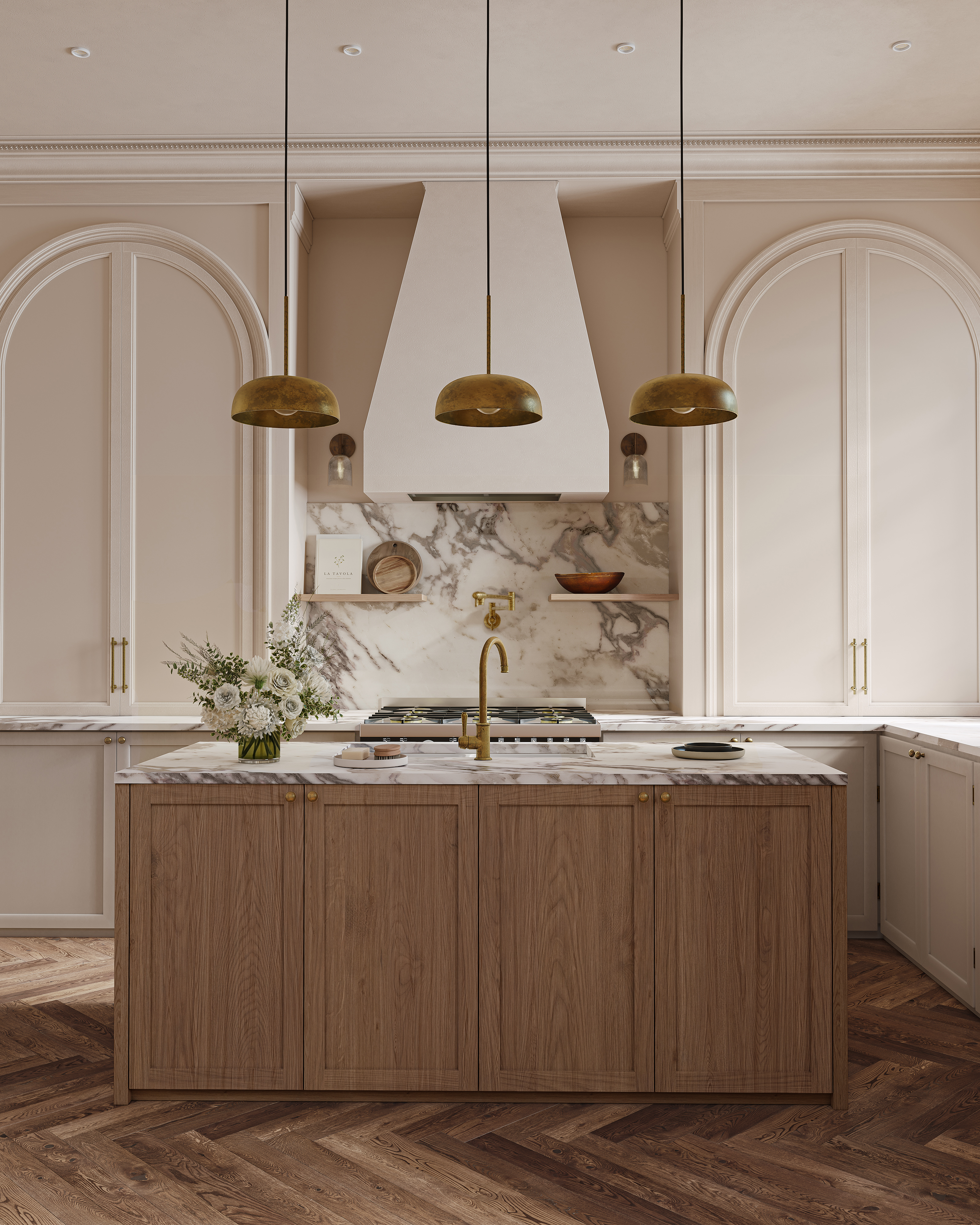 Kingsley Kitchen Accessories in Tumbled Aged Brass