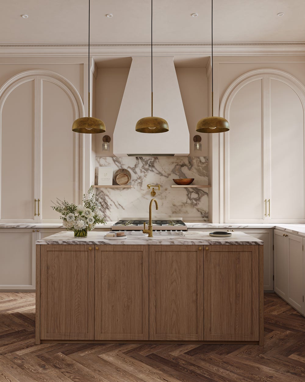Kingsley Kitchen Accessories in Tumbled Aged Brass