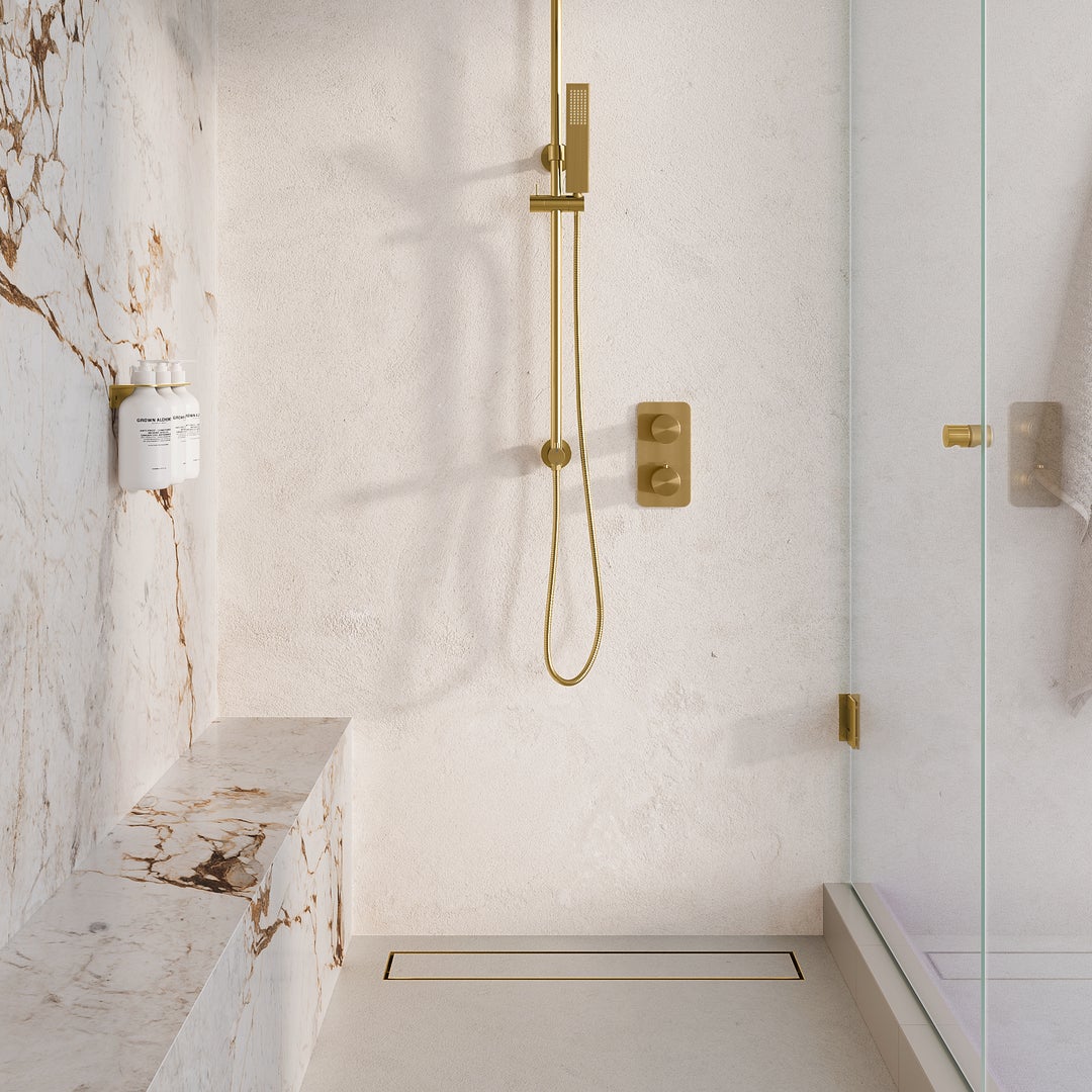Pixi Tile Insert Shower Channel Waste - 800mm - Brushed Brass - ABI ...