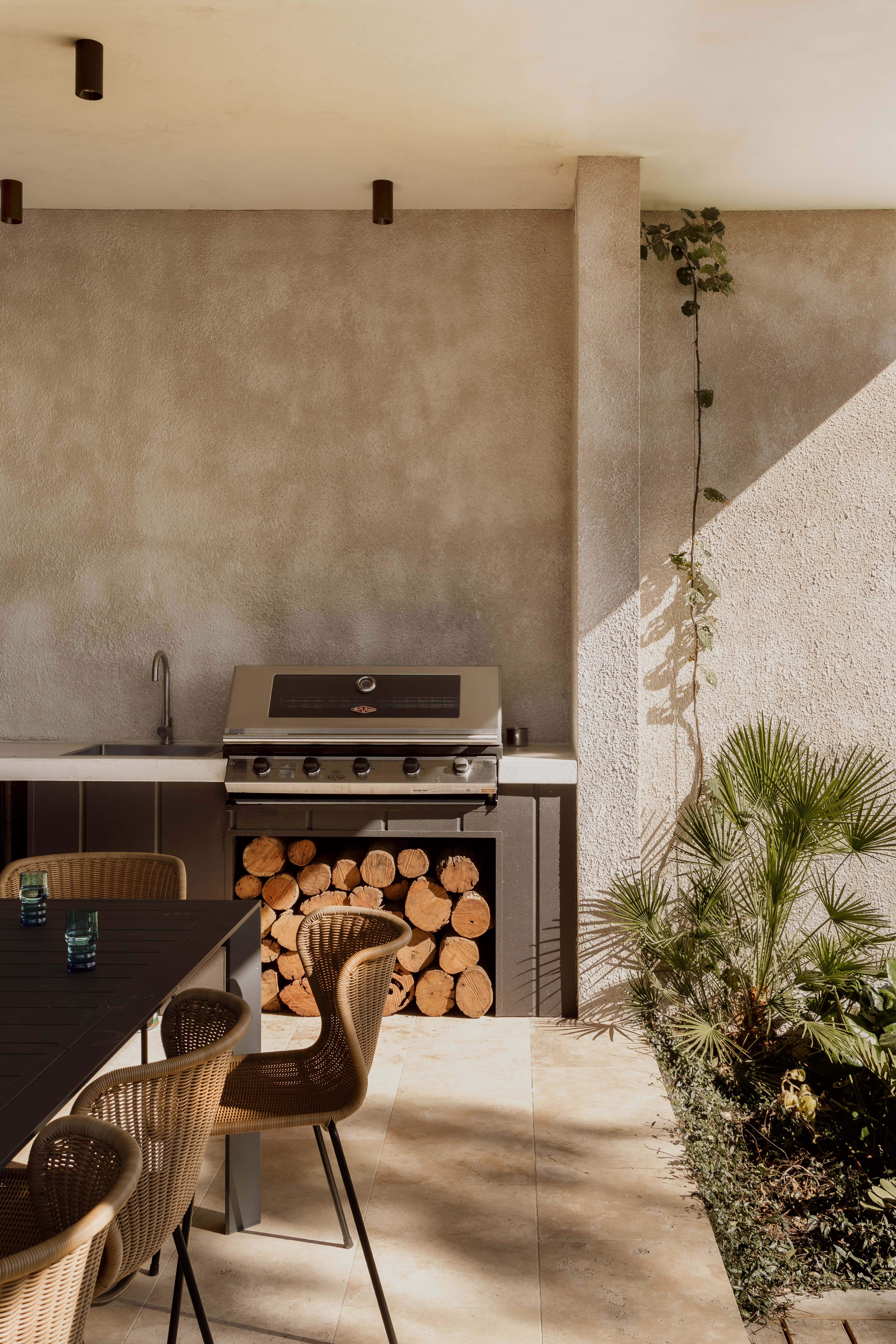 Sola stainless steel tapware in the outdoor kitchen