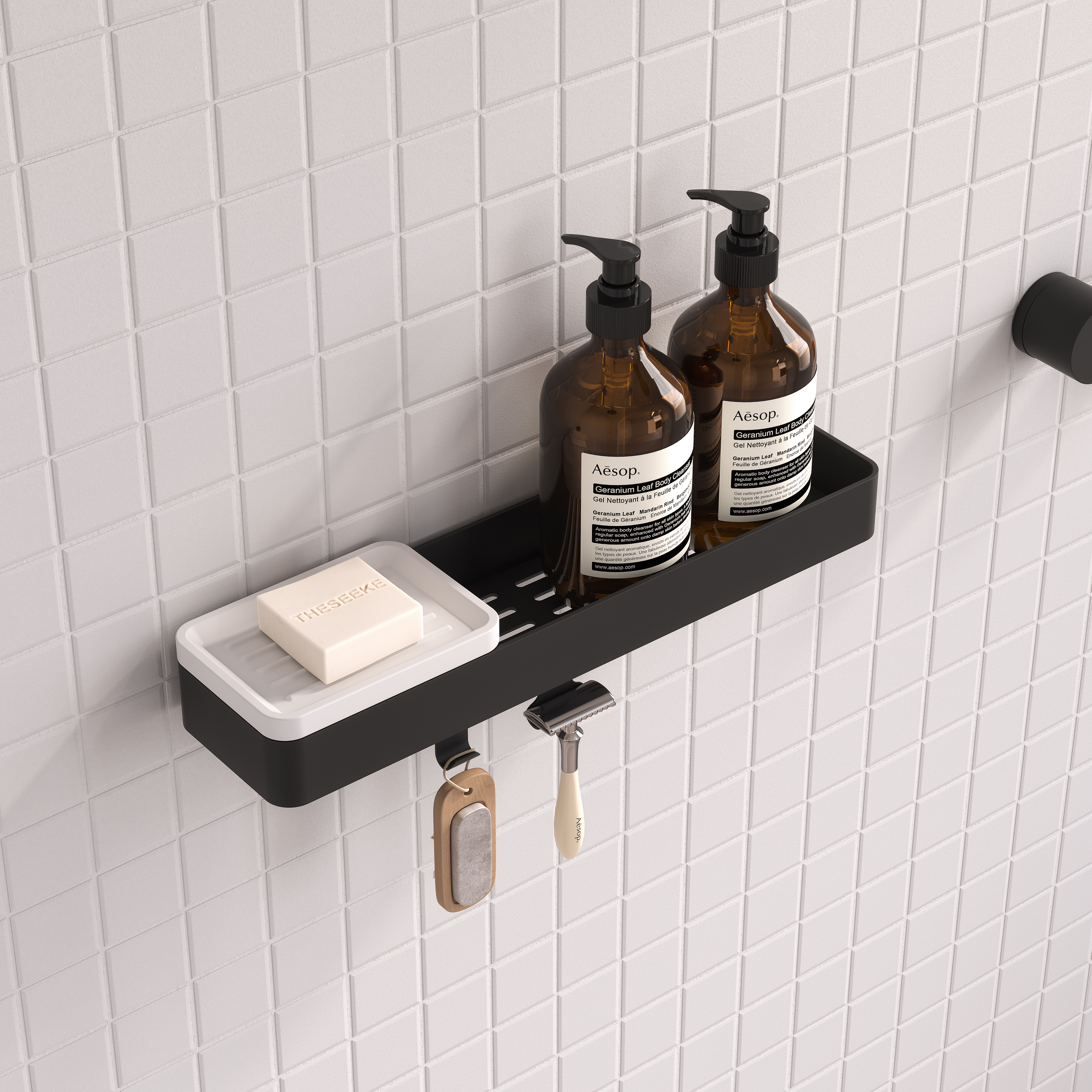 Maya Shower Caddy Matte Black ABI Interiors UK