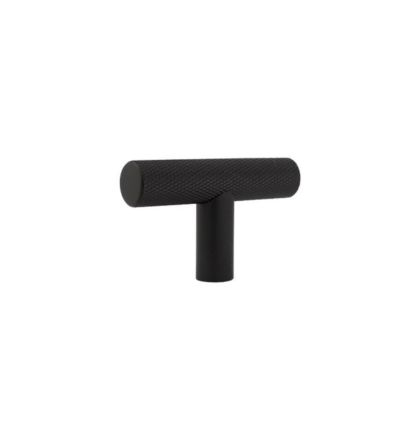 Tezra Textured Cabinetry T Pull 57mm - Matte Black - Feature