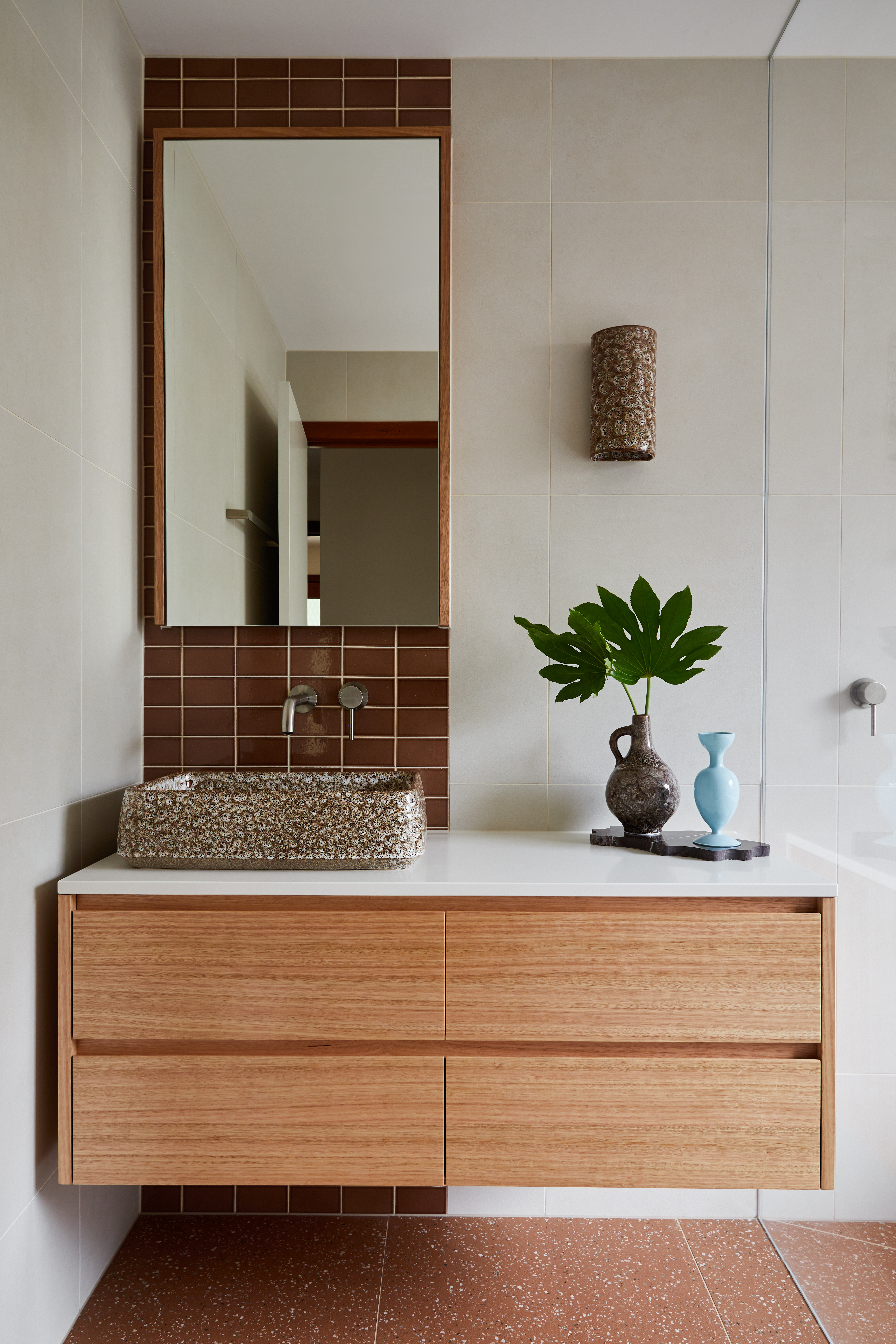 Brushed nickel tapware, Ormond