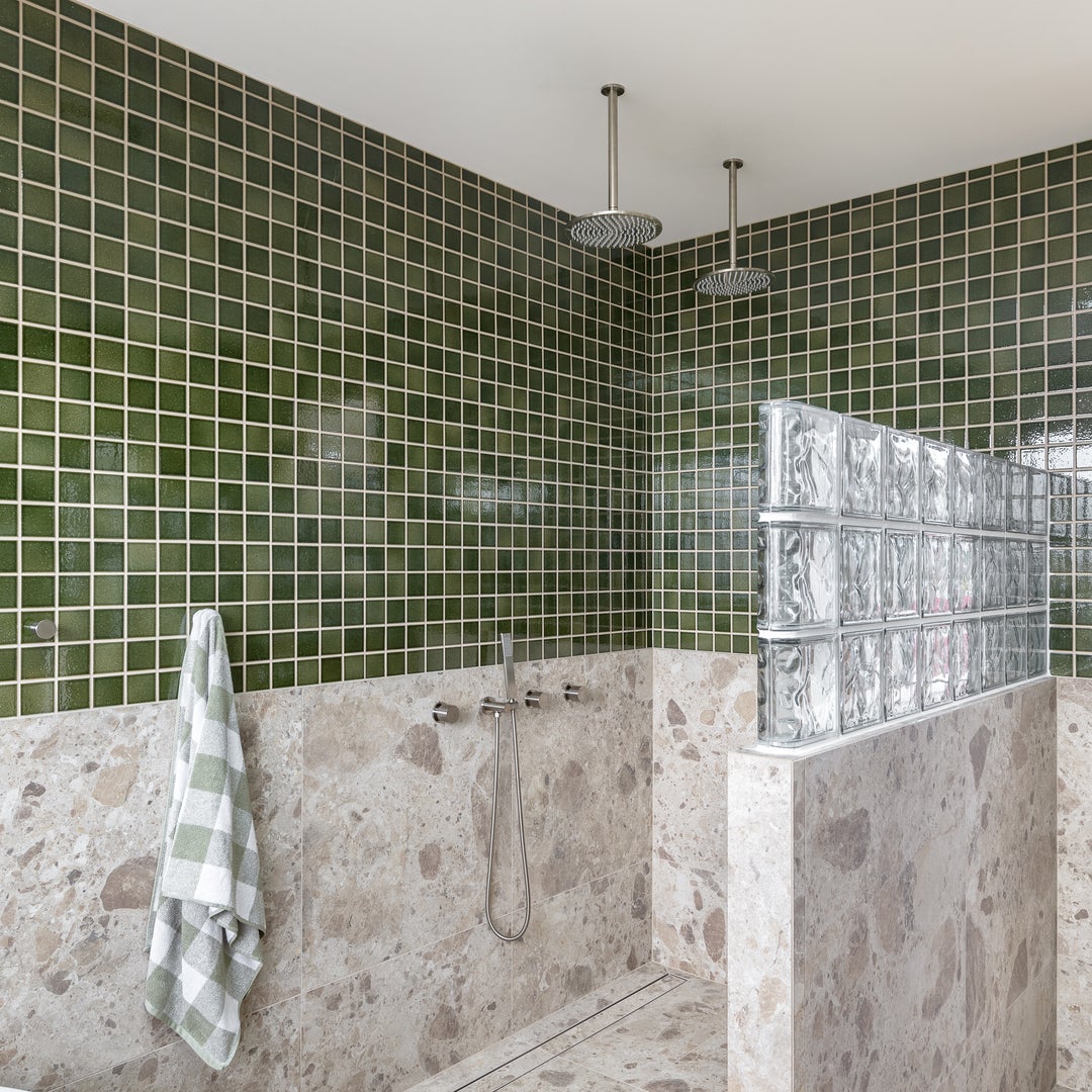 Rounded Rectangle Hand Shower Set - Brushed Nickel - ABI Interiors UK