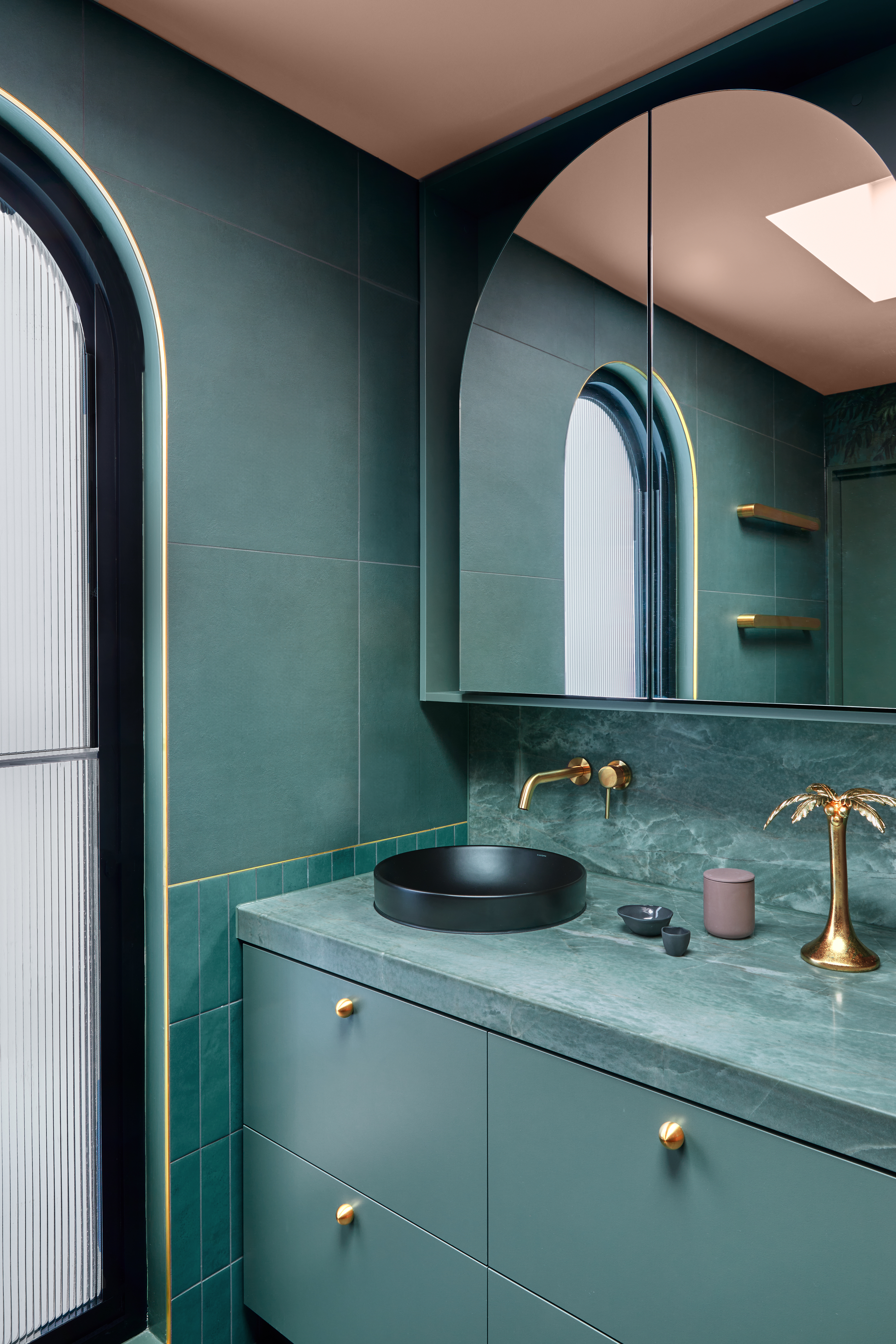 Brushed brass tapware detail