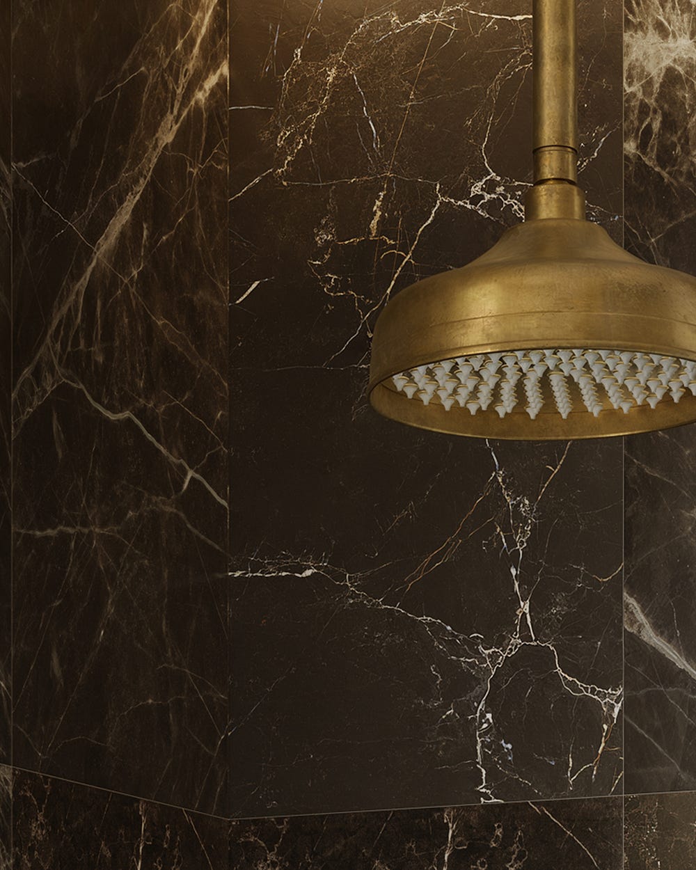 Kingsley Showers in Tumbled Aged Brass