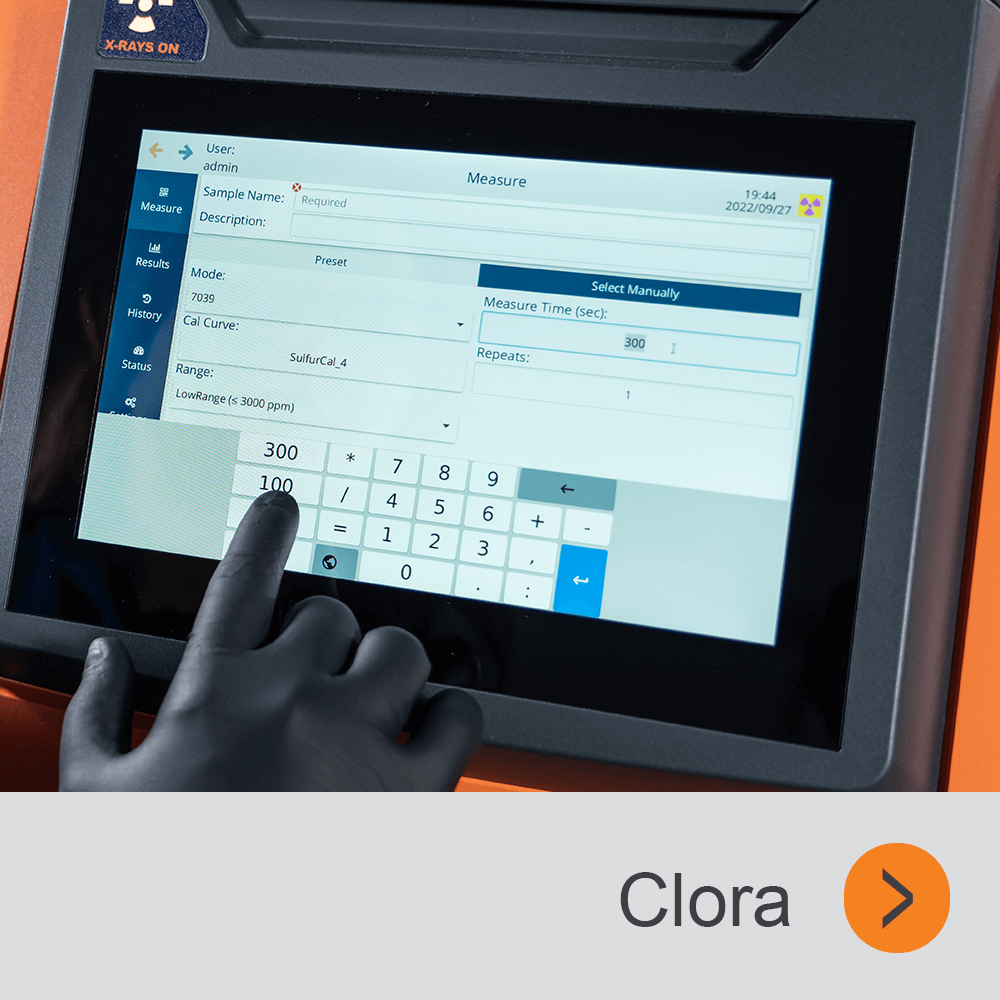 Chlorine analyzer touch screen