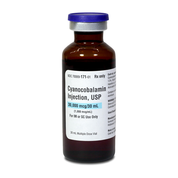 Cyanocobalamin Injection USP, 30,000mcg per 30mL (1,000mcg/mL) 30mL Vial