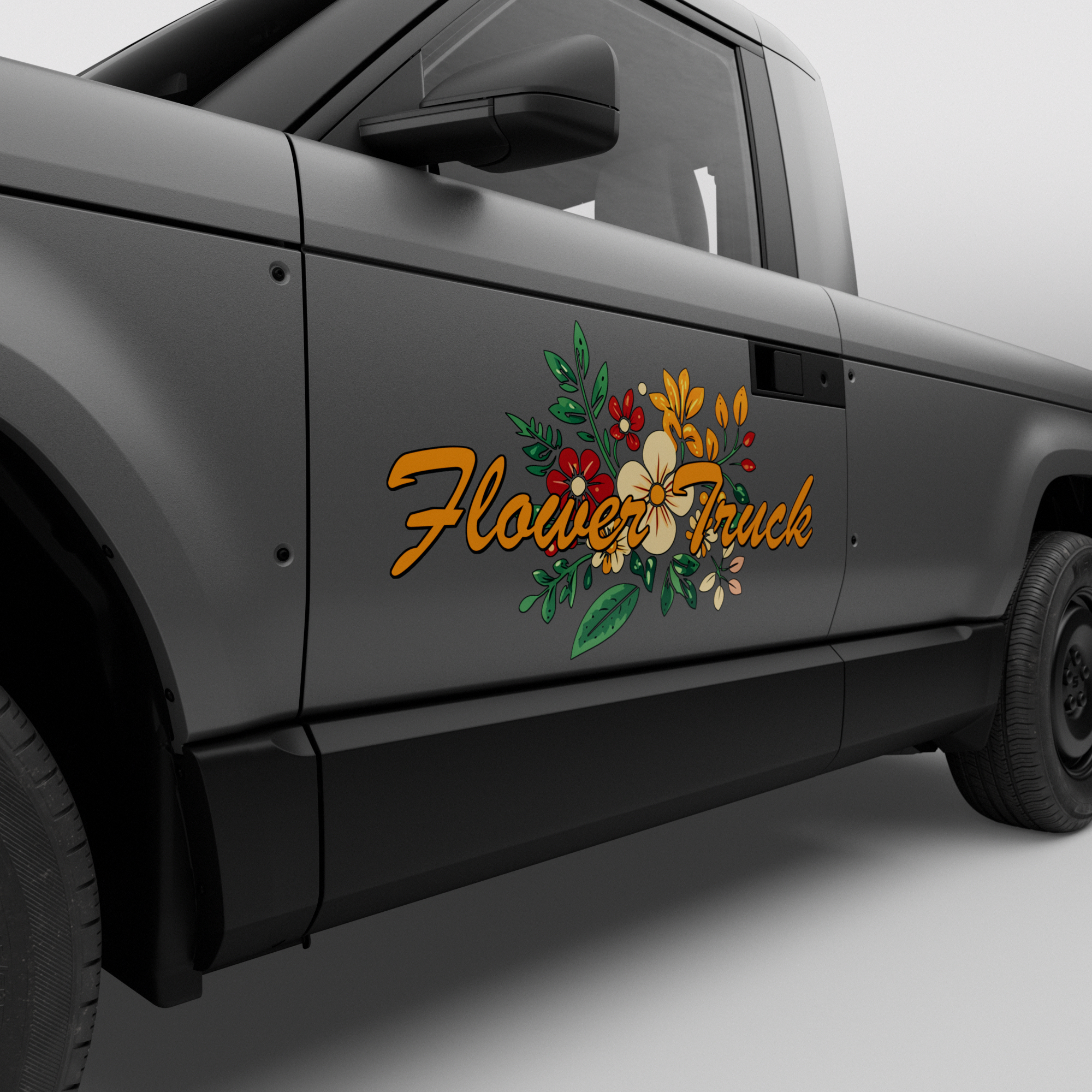 Flower Truck Body Decal