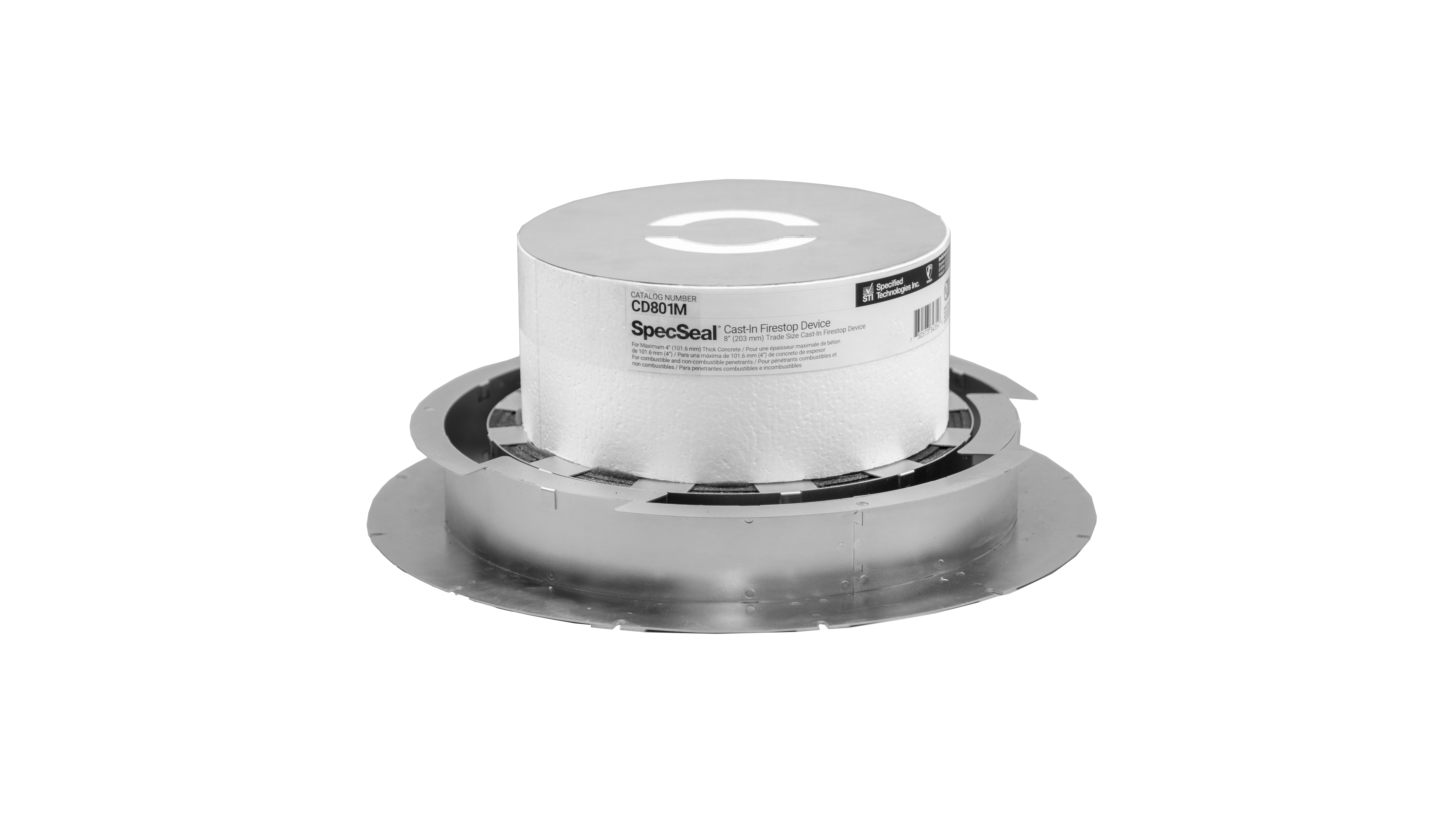 8-inch Cast-In Device x 6-inch Height, Metallic