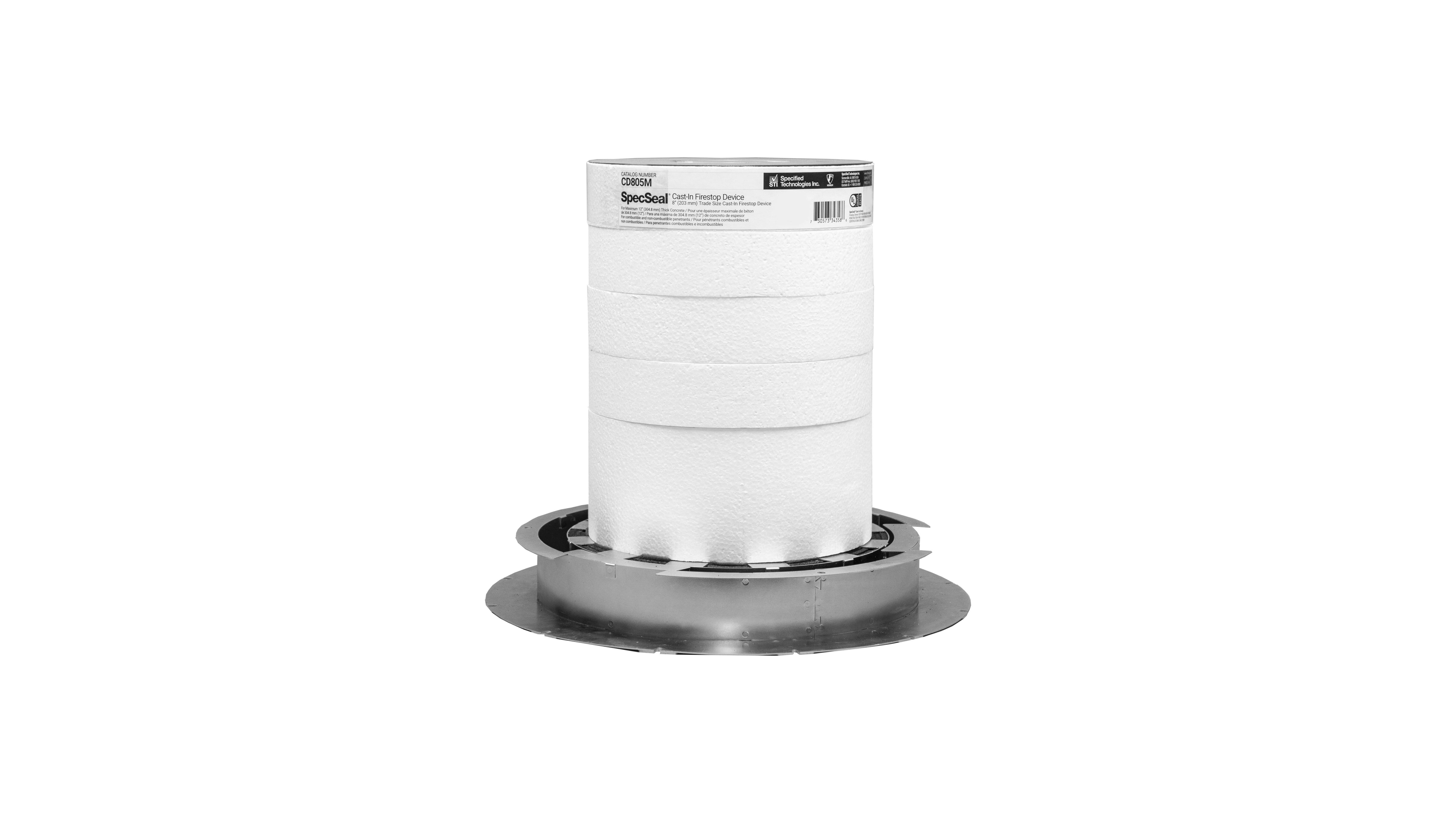 8-inch Cast-In Device x 14-inch Height, Metallic