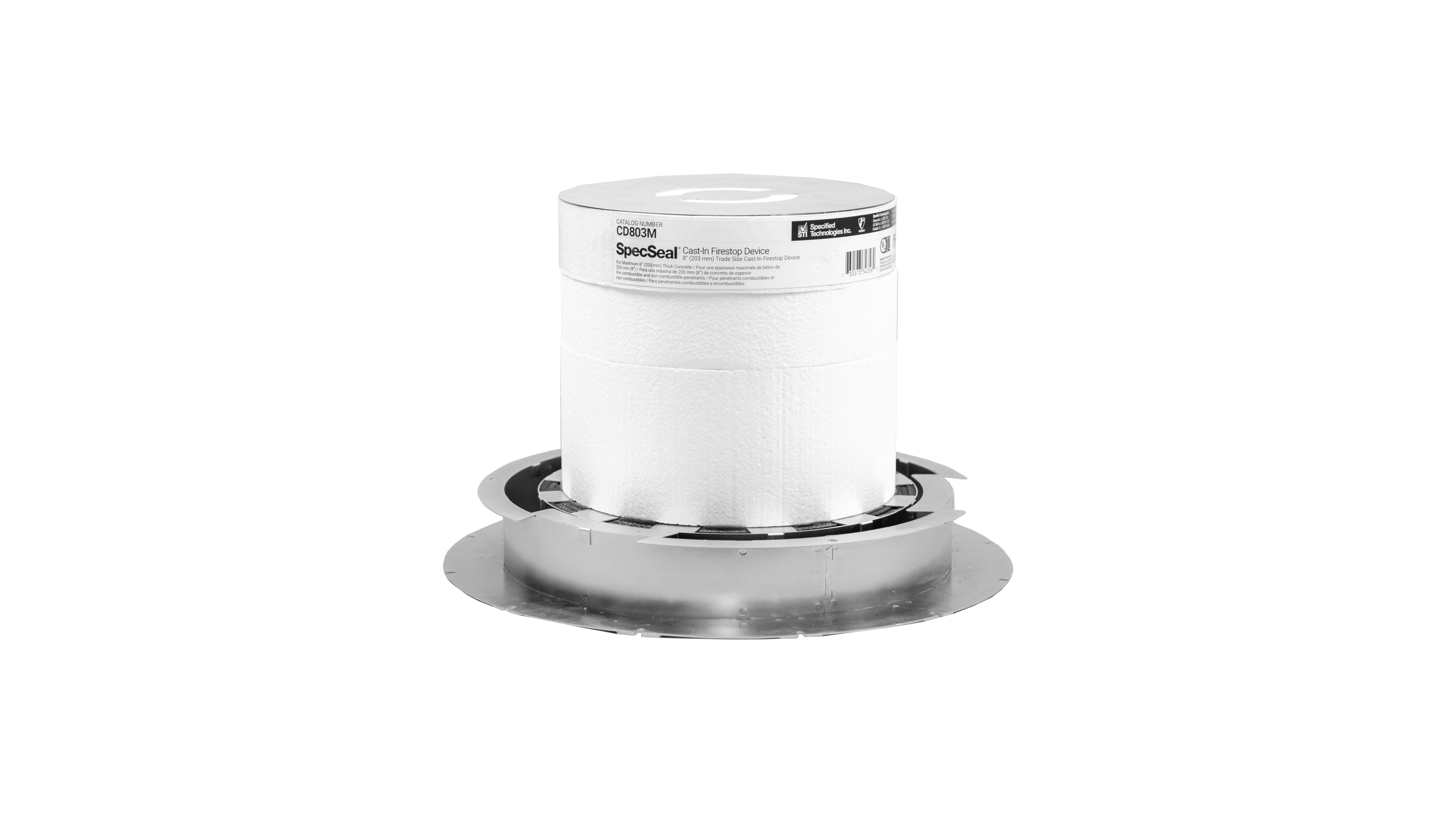 8-inch Cast-In Device x 10-inch Height, Metallic