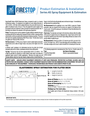 AS200 Elastomeric Spray Estimation & Installation Sheet